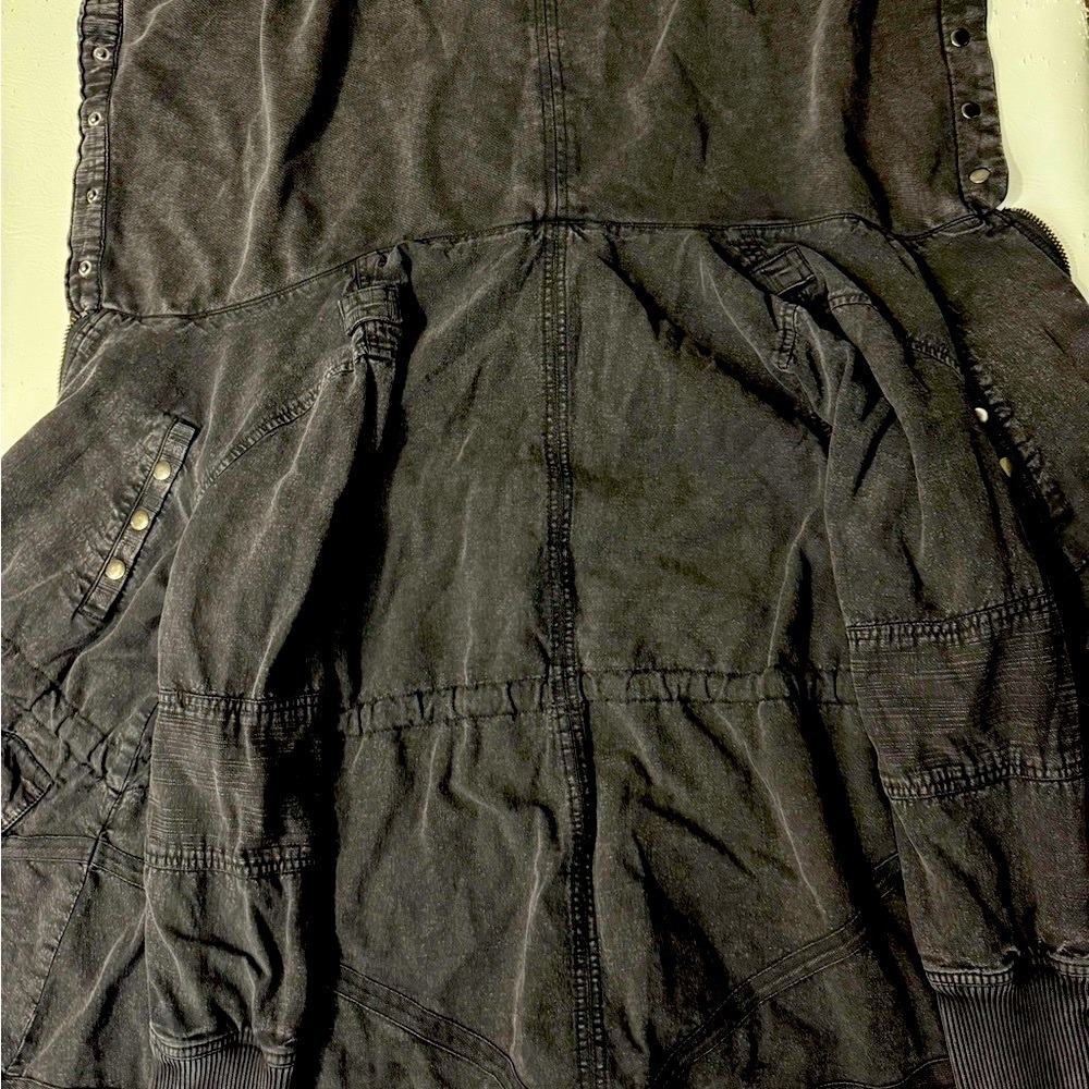 FP Movement by Free People Dark Gray Hooded Jean Jacket - Picture 10 of 15